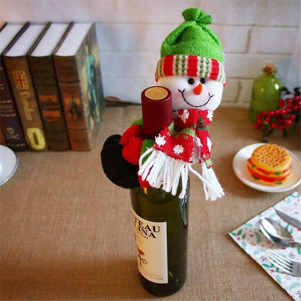 Christmas Wine Bottle Covers Mini Snowman Santa Claus Elf Doll