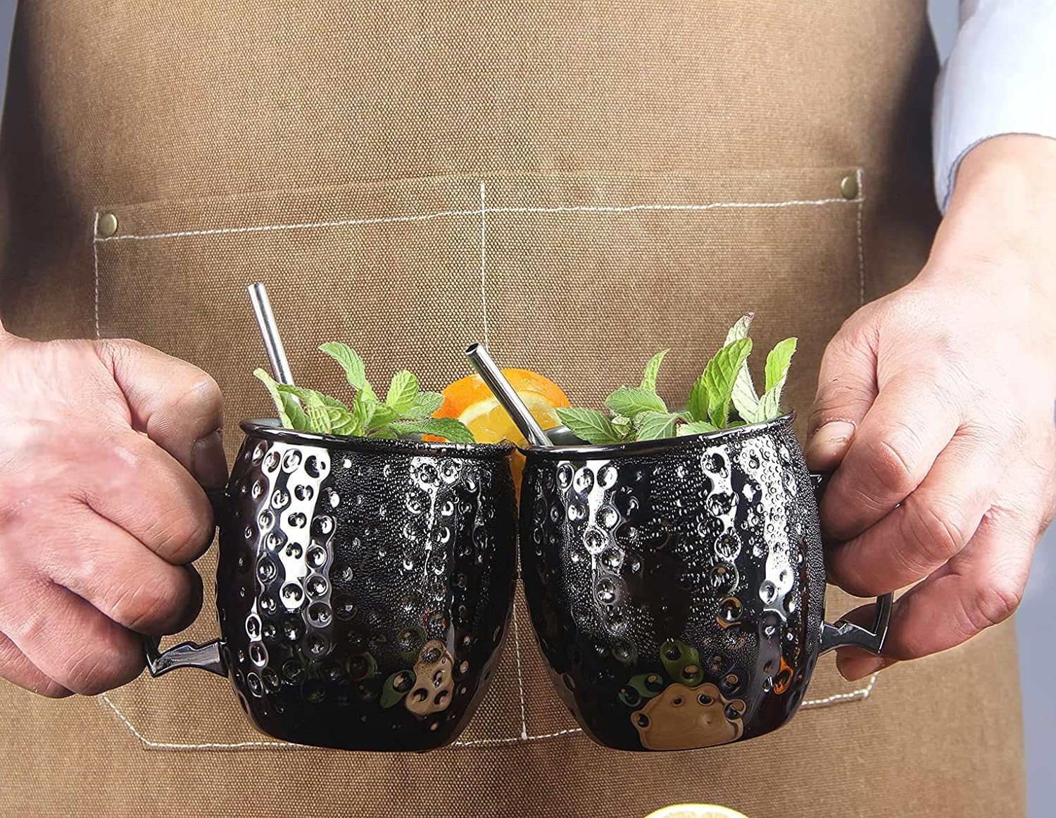 Gift Set of 4 Moscow Mule Cups with accessories