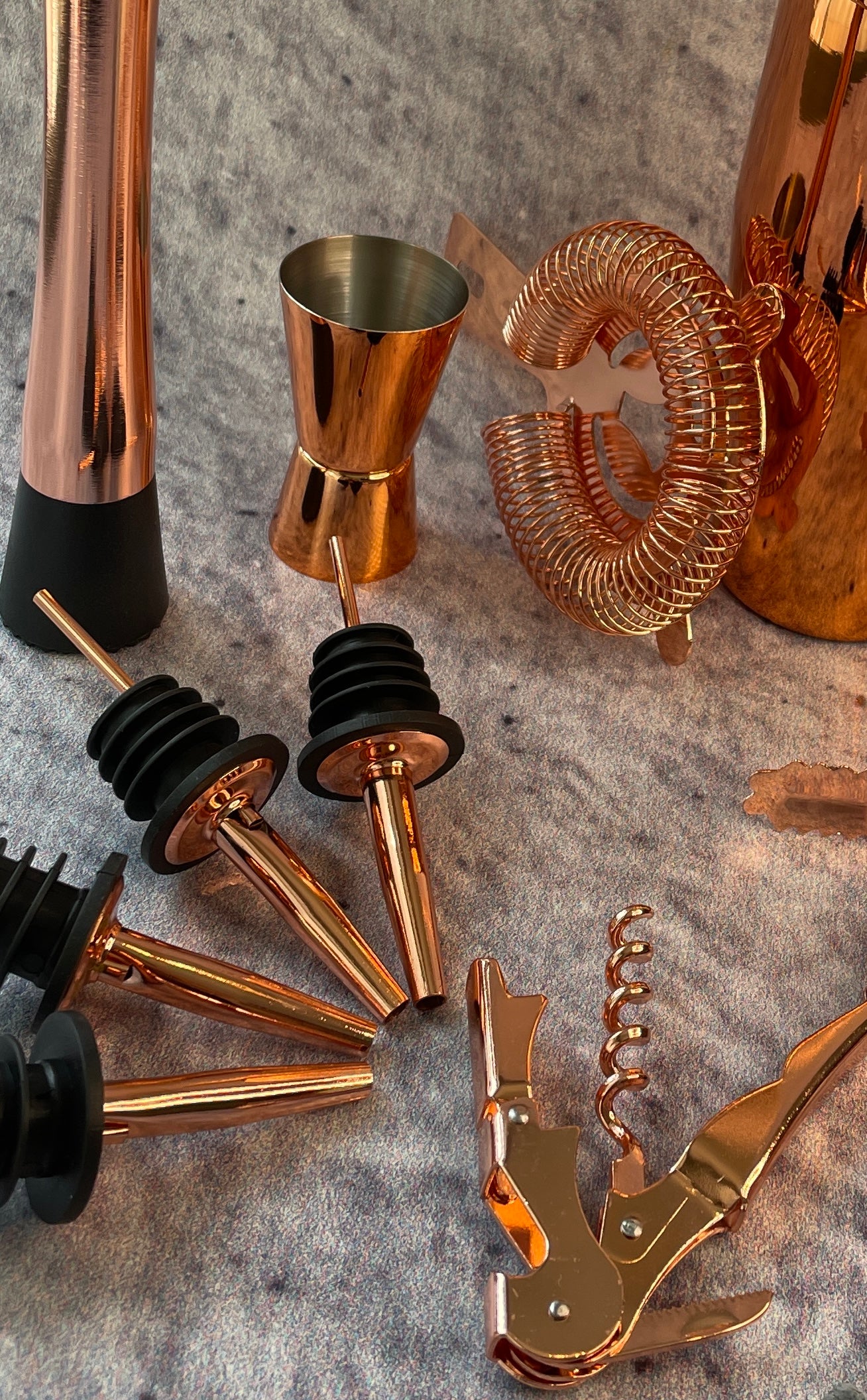 Copper Cocktail Bar Shaker Set