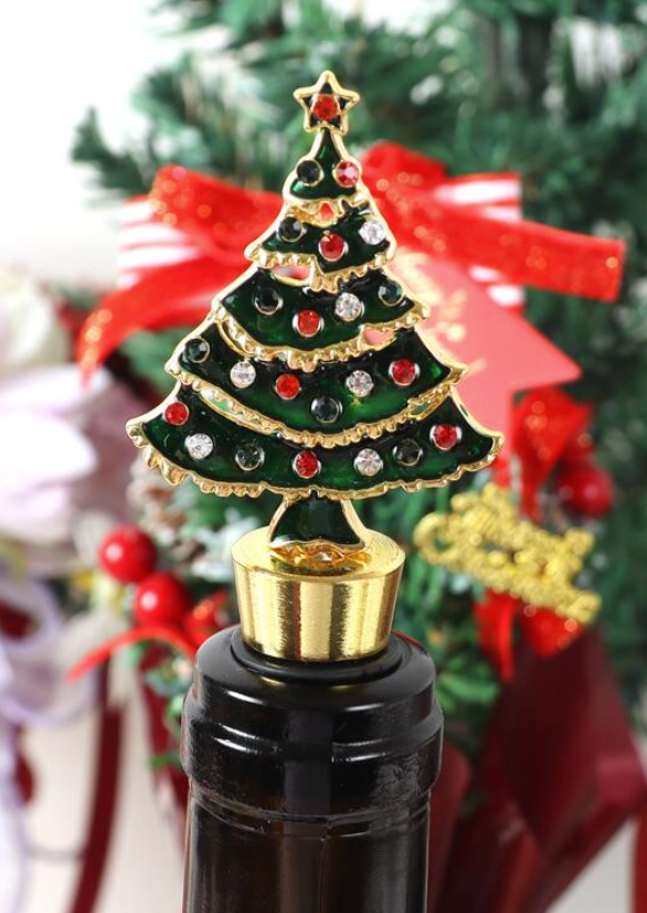 Christmas Tree Wine Stopper - Gold