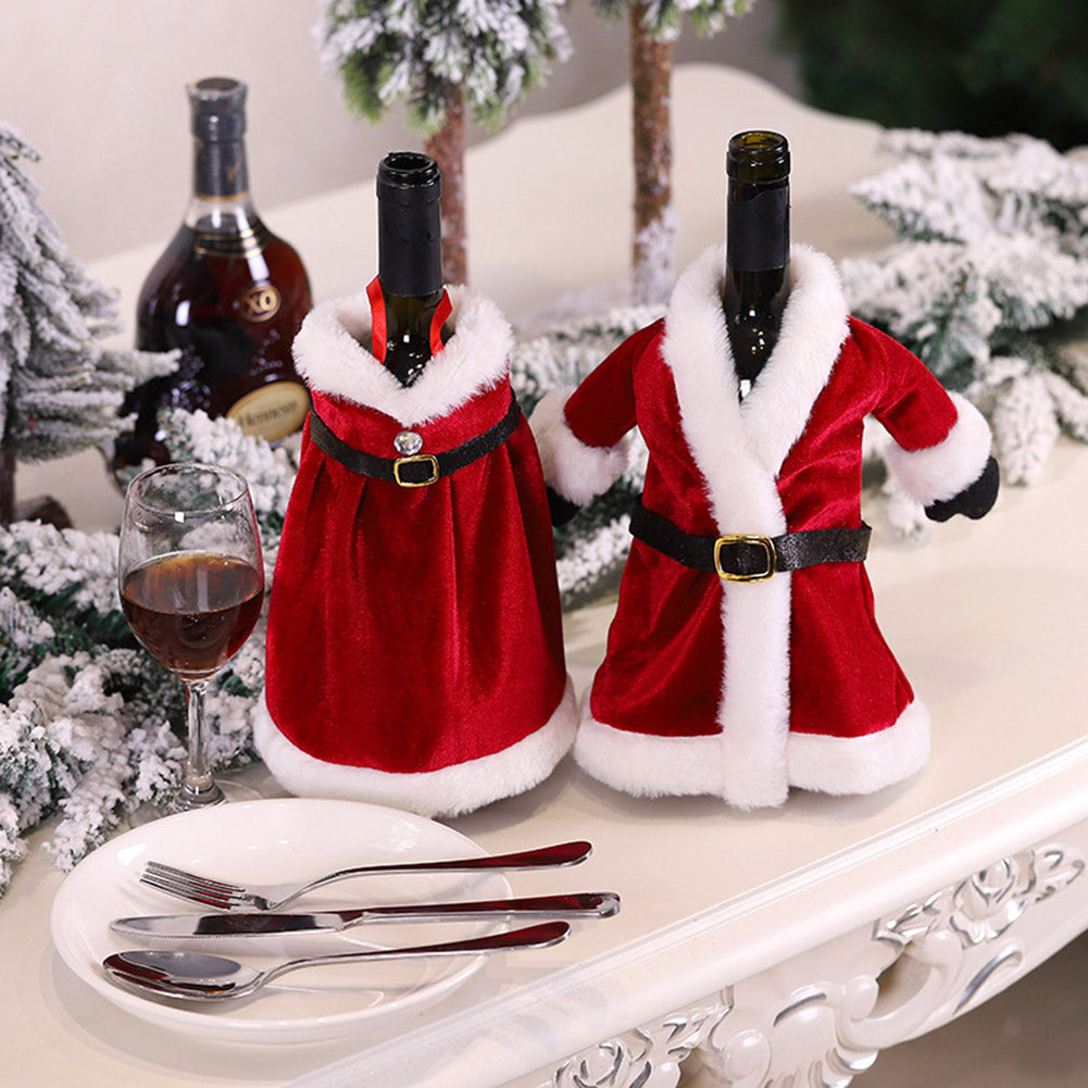 Wine Bottle Covers Mr Santa & Mrs Santa