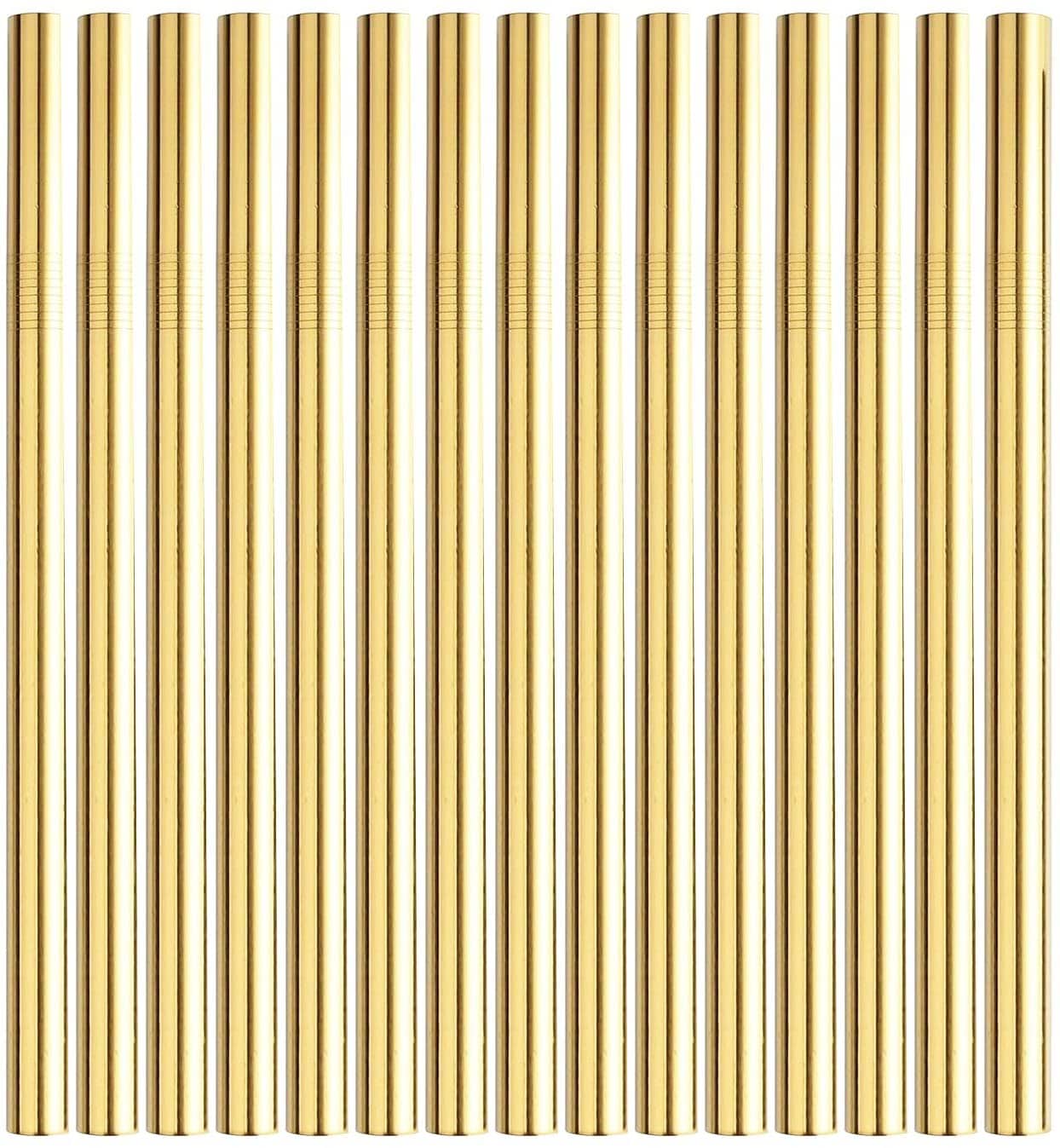 Gold Metal Straws - Set of 4