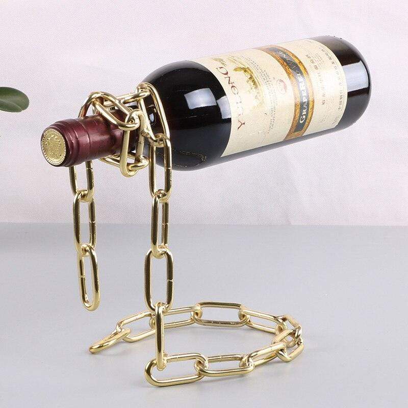 Gold Metal Wine Bottle Holder