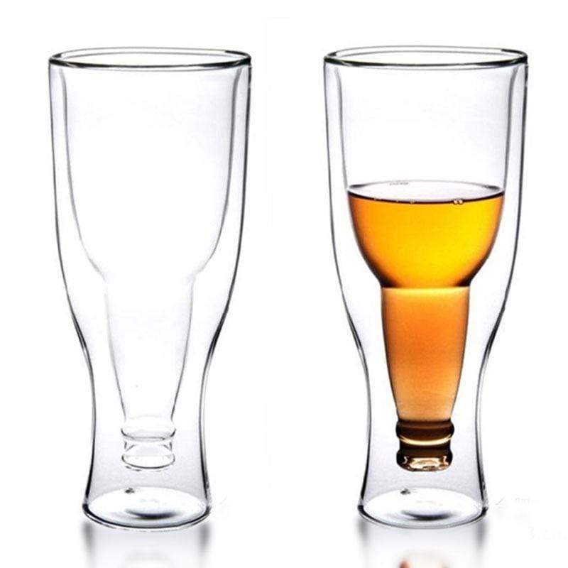 Unique Double Layered Beer Glass 350ml - 1 pc